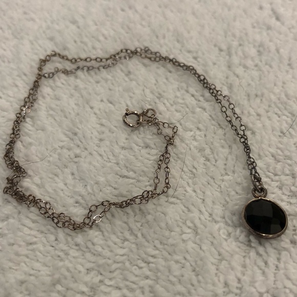 silver necklace with black s… - Picture 1 of 6